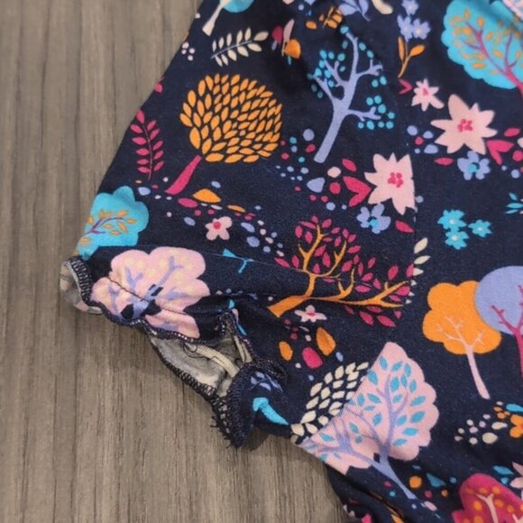 3/$20 Picapino Printed Midi Dress Short Sleeve Flared Girls Size 6 Pink Blue - Picture 3 of 11